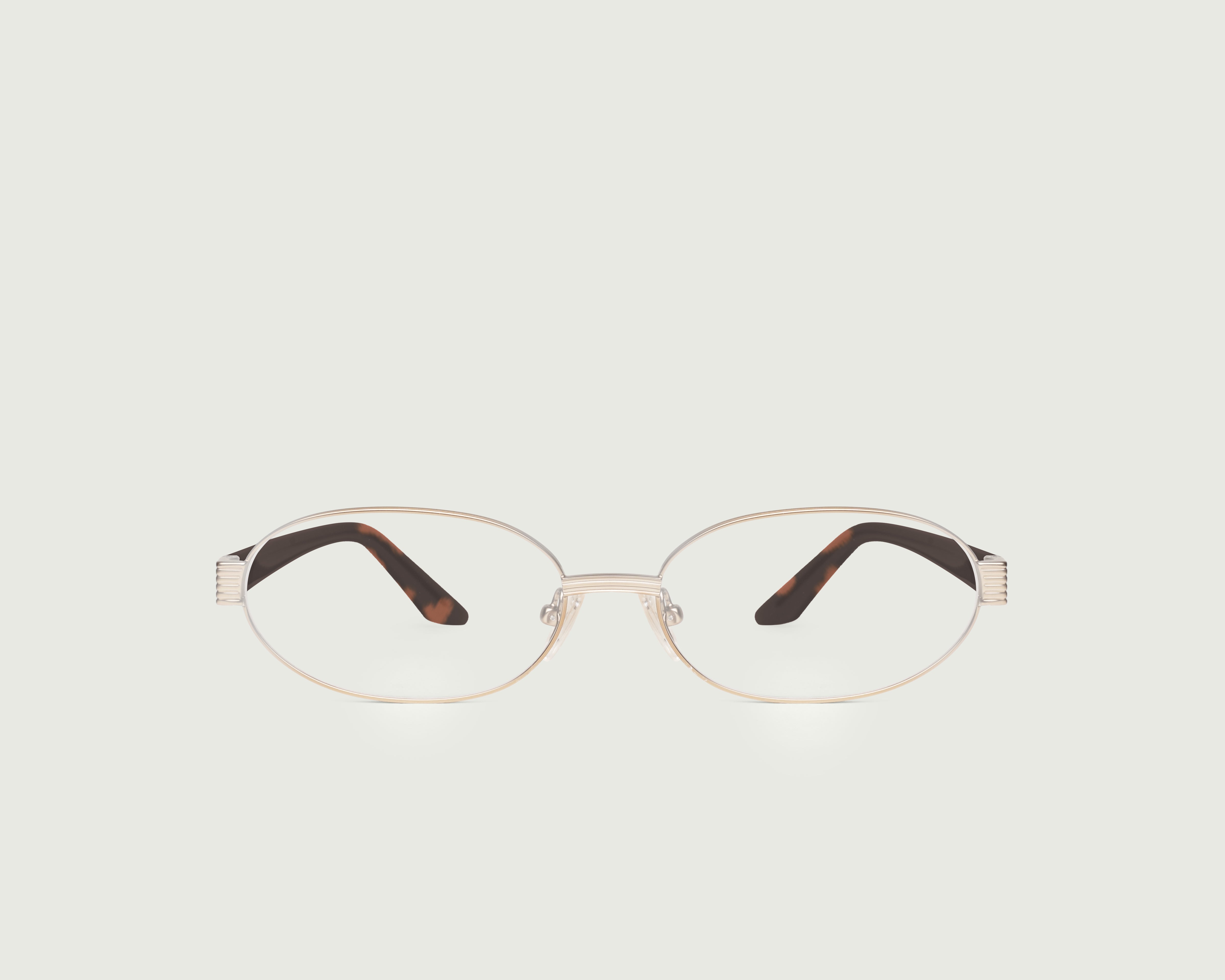 Tinsel::Penny Eyeglasses oval gold metal front