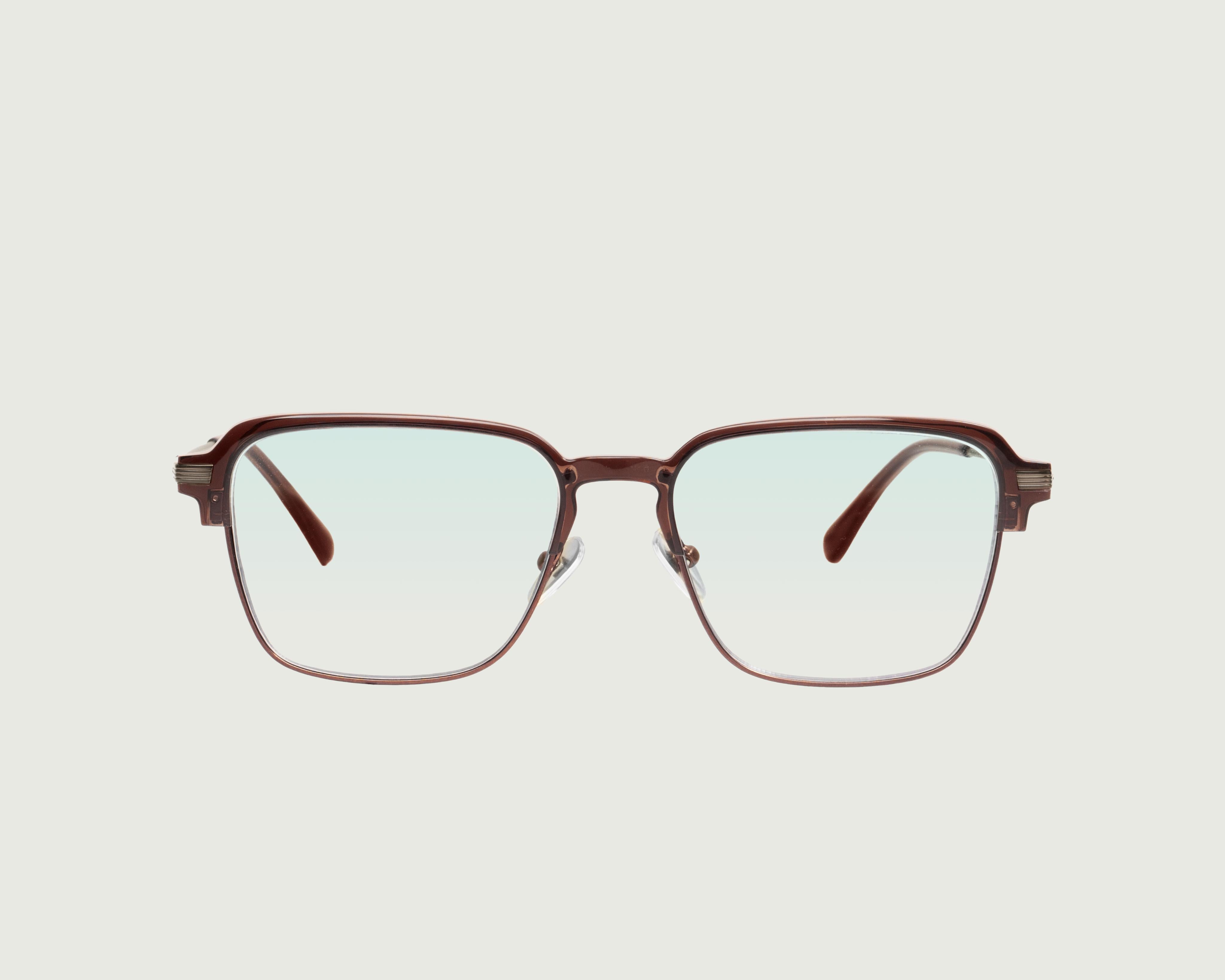 Whiskey::Willis Anti-Radiation Glasses Square BROWN recycled polyester front