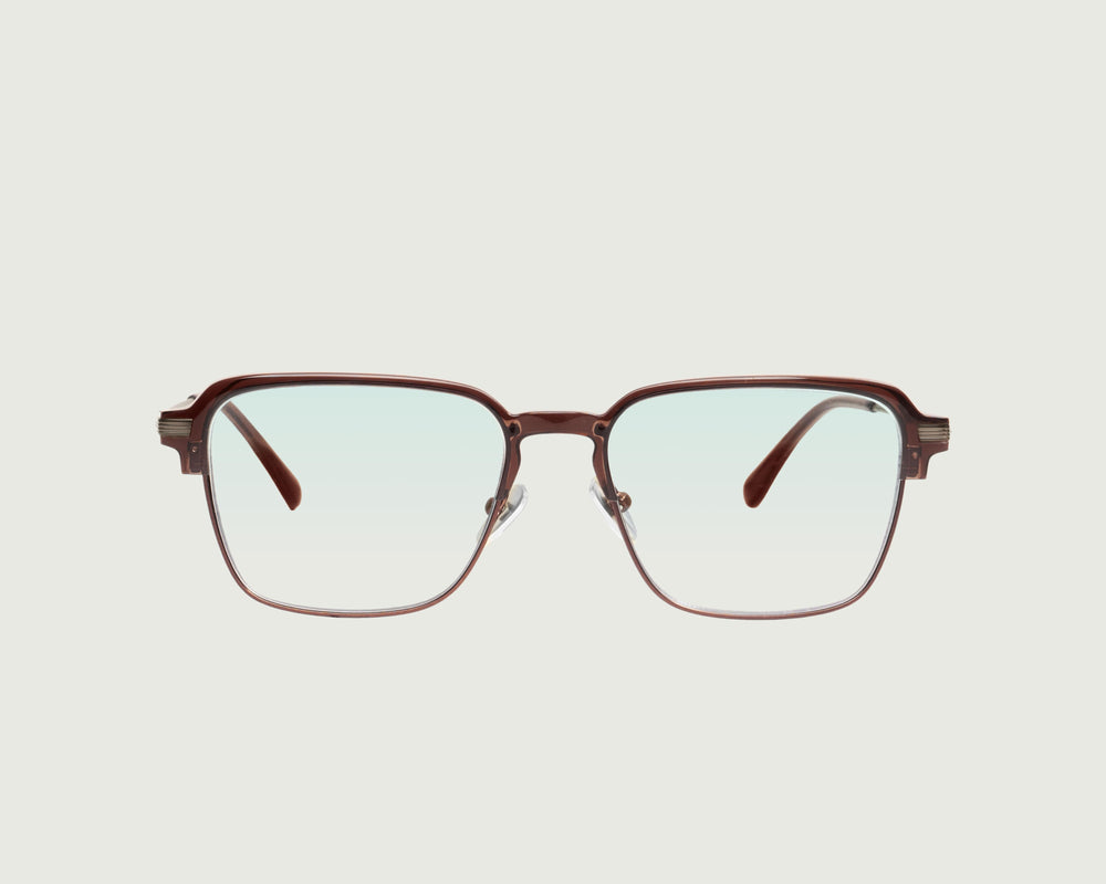 Whiskey::Willis Anti-Radiation Glasses Square BROWN recycled polyester front