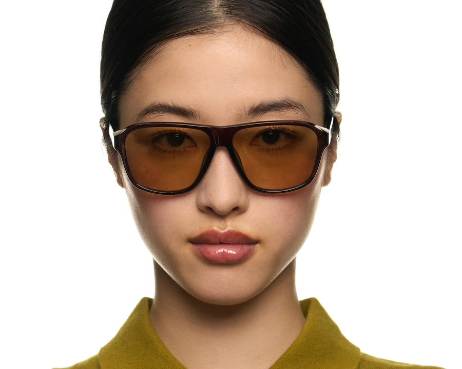 women Bernie Sunglasses Square Brown recycled polyester