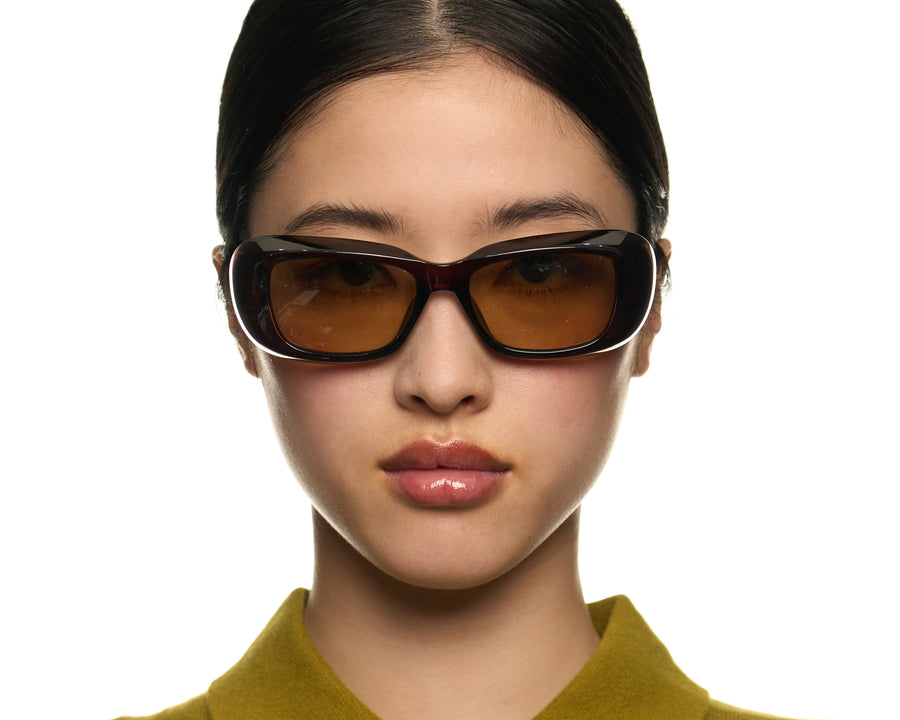women Sonny Sunglasses Square Brown recycled polyester