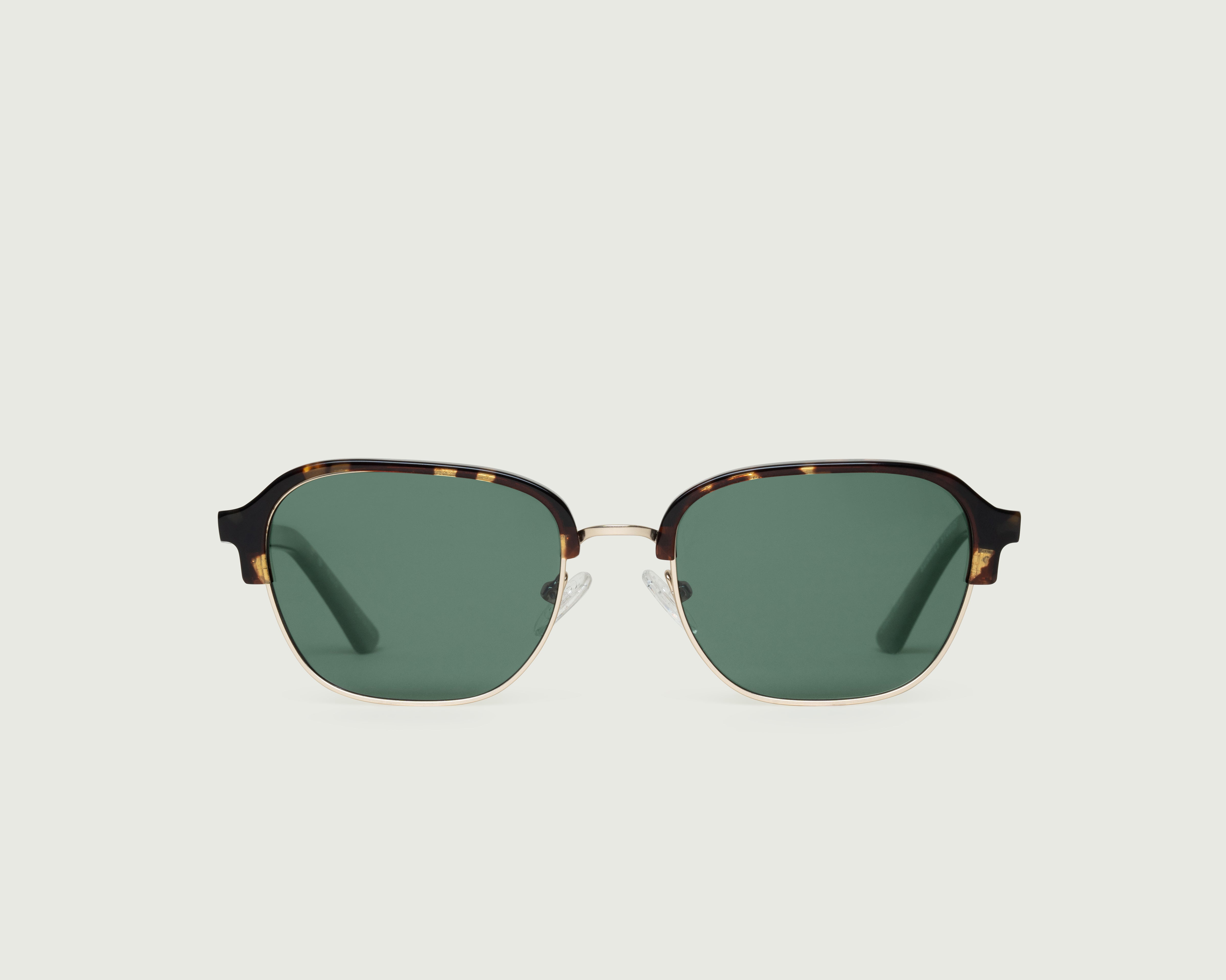 White Gold Polarized::Luca Sunglasses square gold metal front