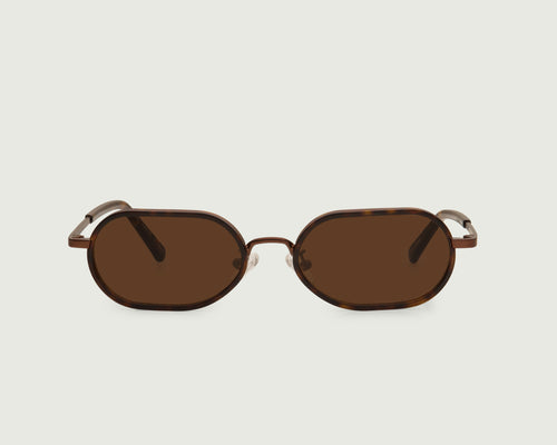 Classic Tort:: Sunglasses Oval tort recycled polyester front