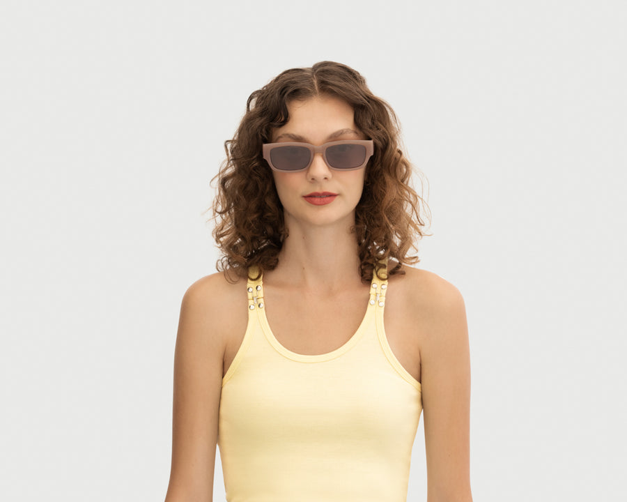 women Jarvis Sunglasses rectangle cream plastic