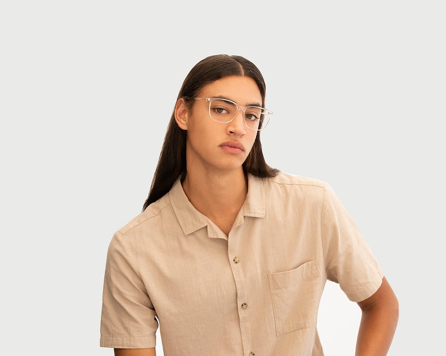 men Kinley+ Eyeglasses square clear plant-based