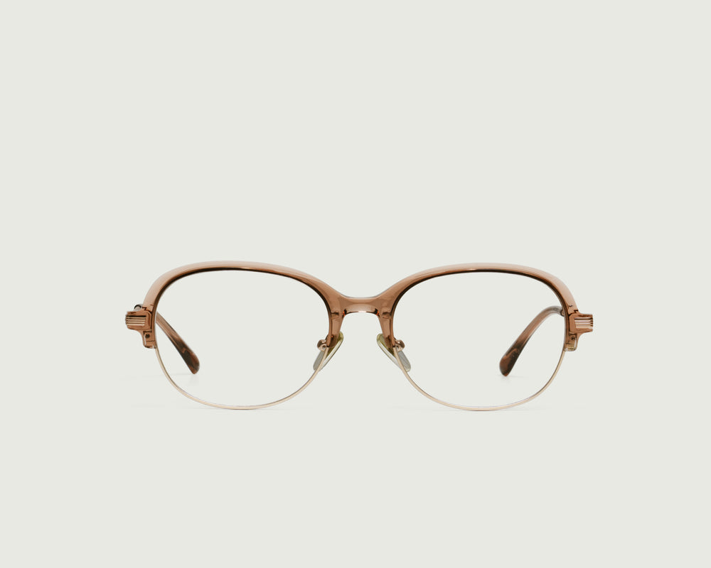 Barley::Penelope Eyeglasses Round Brown castor seed front
