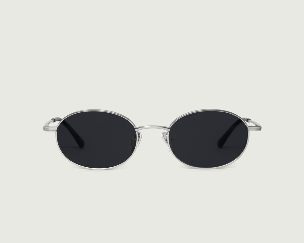Chrome Polarized::Sloane Sunglasses Oval Black metal front