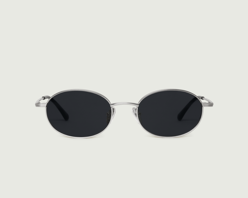 Chrome Polarized::Sloane Sunglasses Oval Black metal front