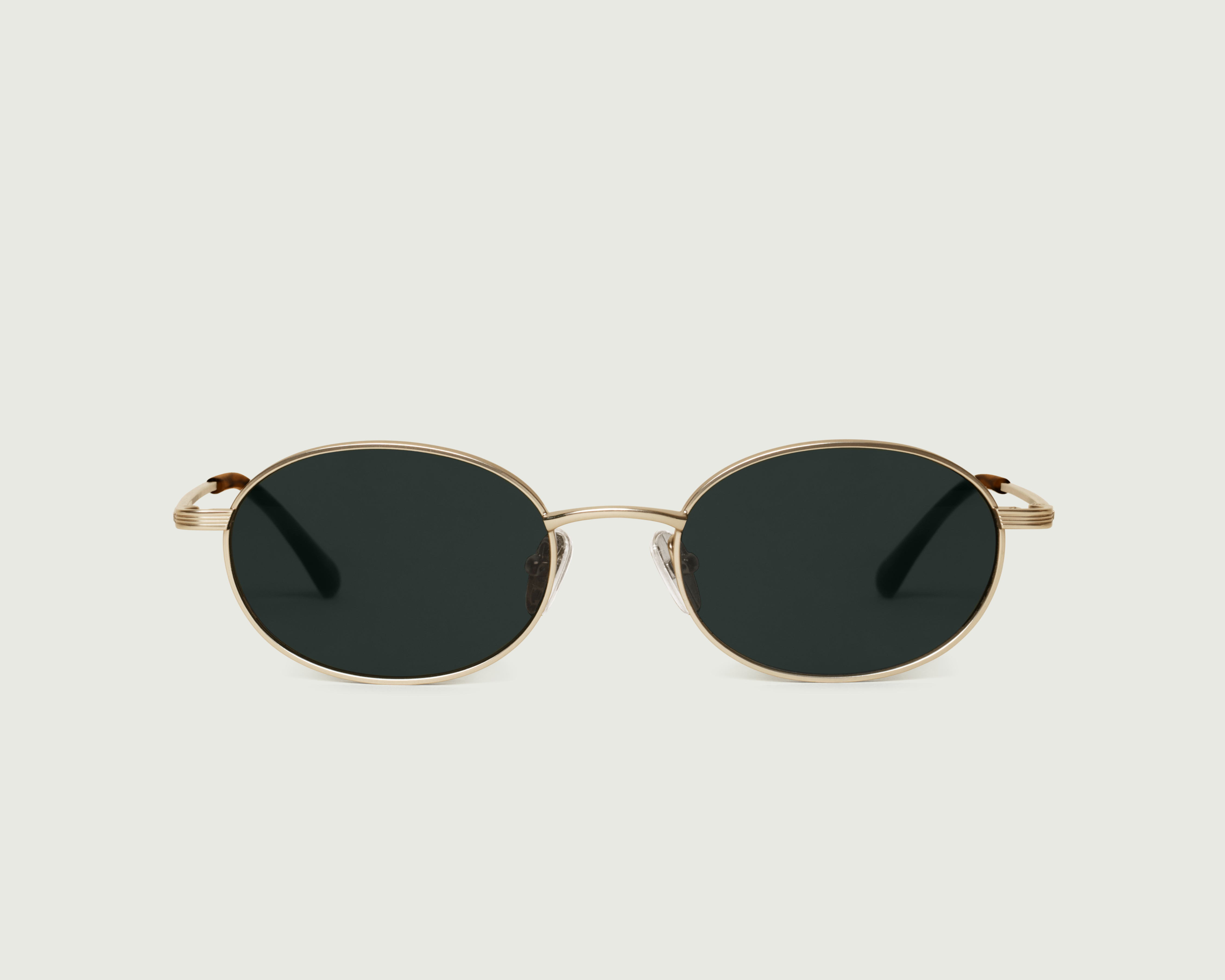 Honey Gold Polarized::Sloane Sunglasses Oval Green metal front