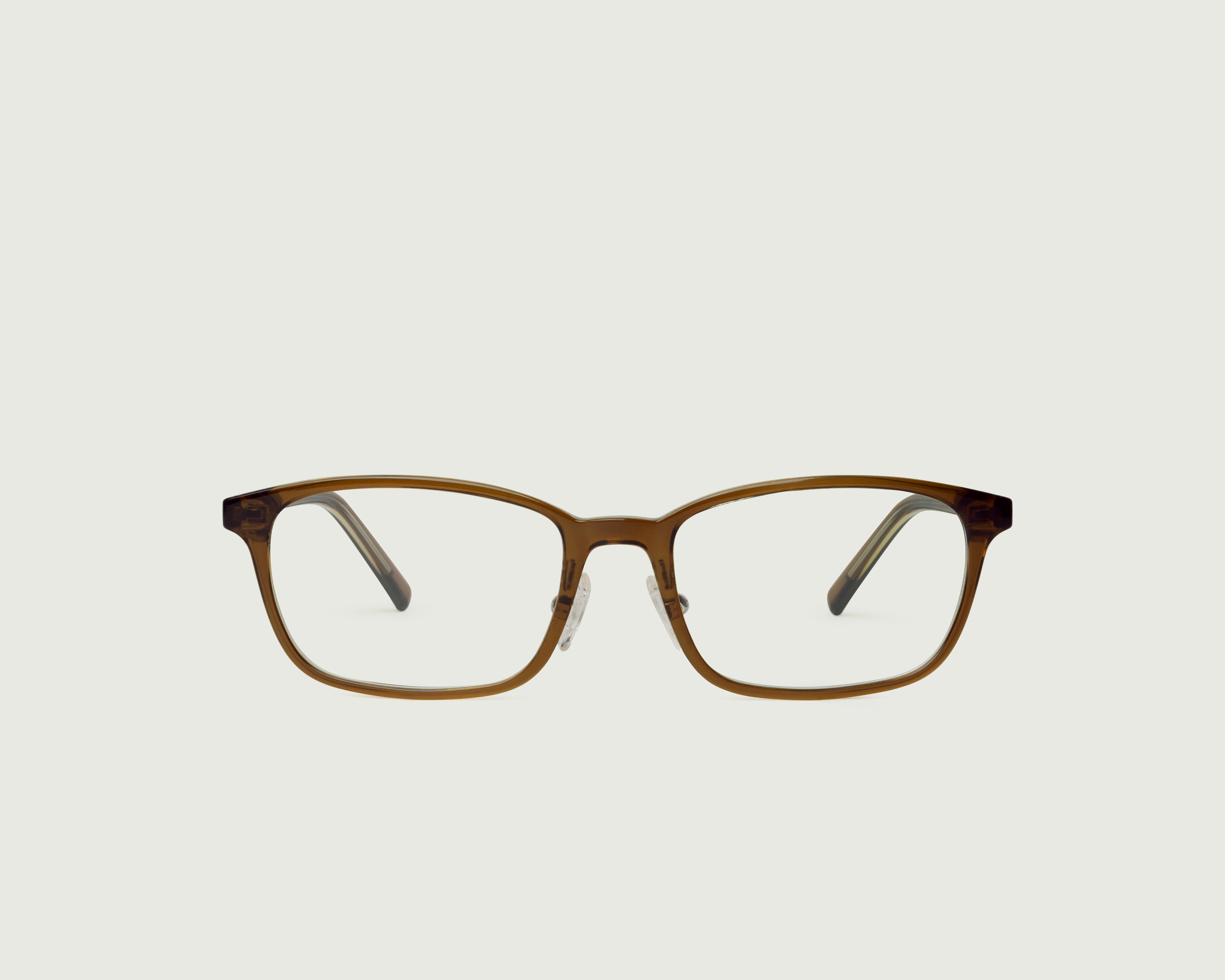 Amber Brown::Neal+ Eyeglasses rectangle brown  plant-based plastic front