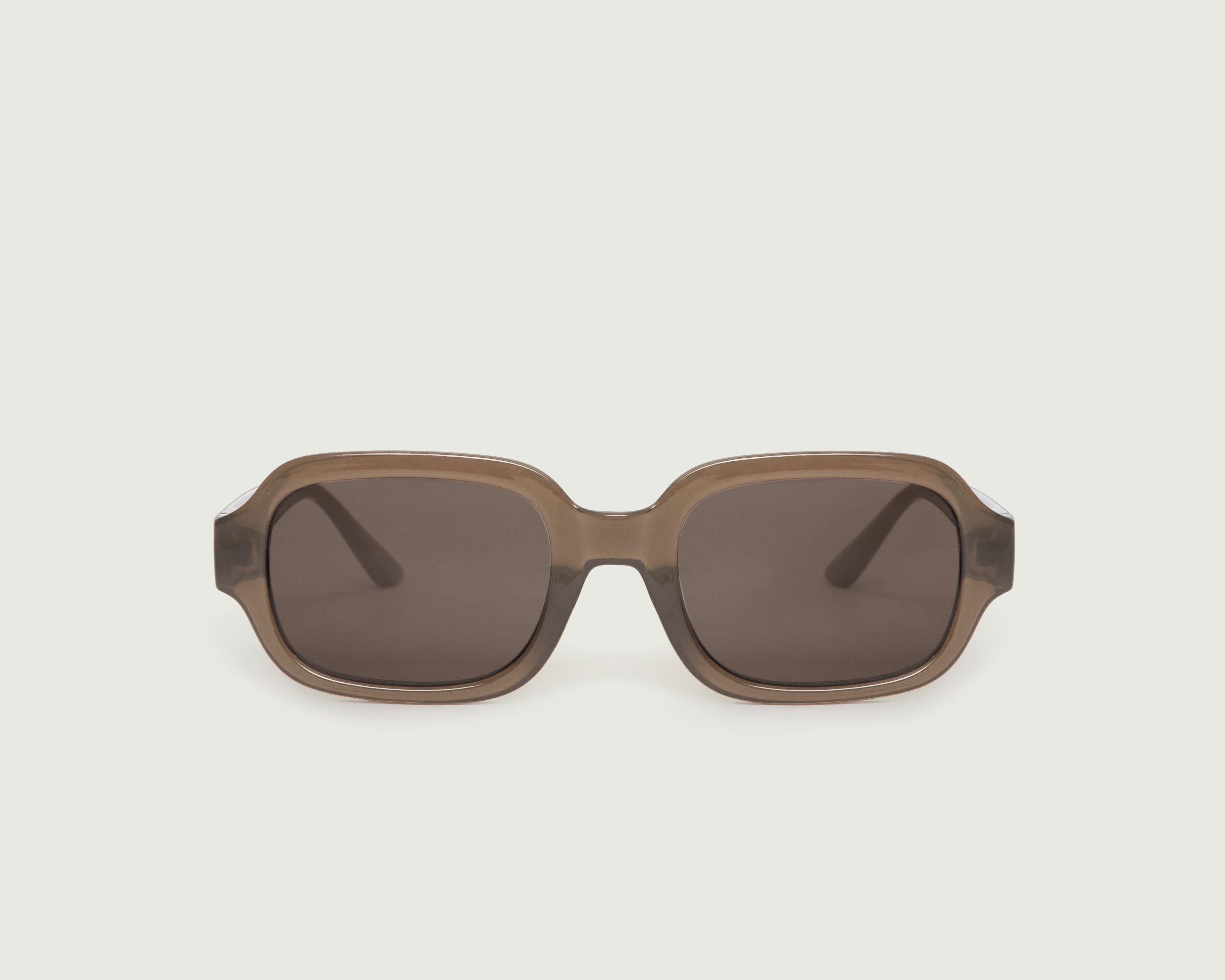 Taupe::Bobbi Sunglasses square brown recycled polyester front (6678435921974)