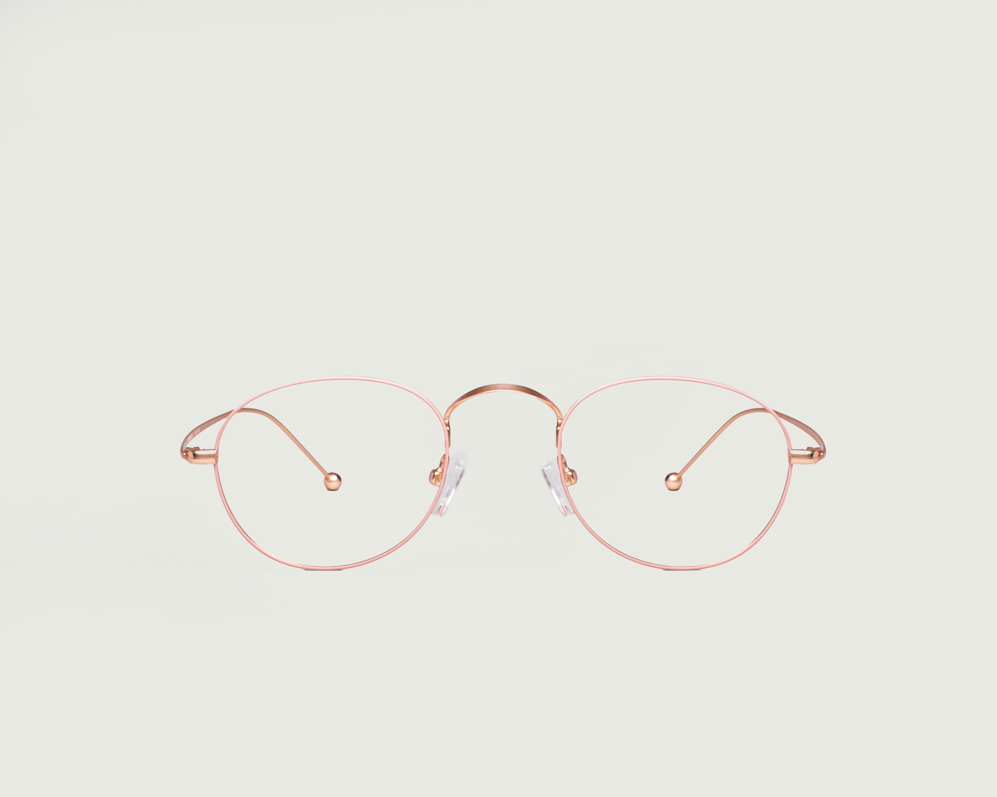 Peony::Bram Eyeglasses round pink metal front