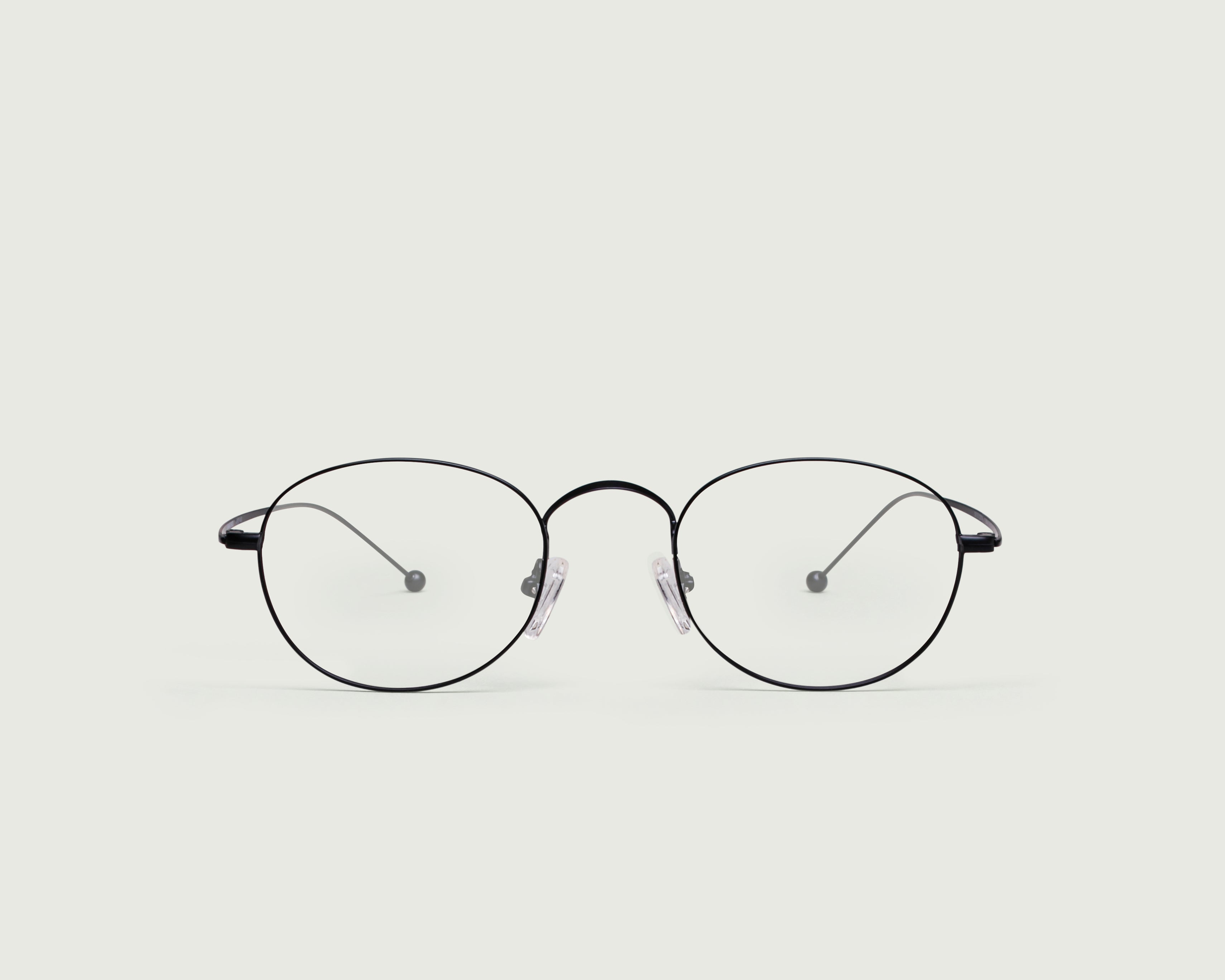 Charcoal::Bram Eyeglasses round black metal front 