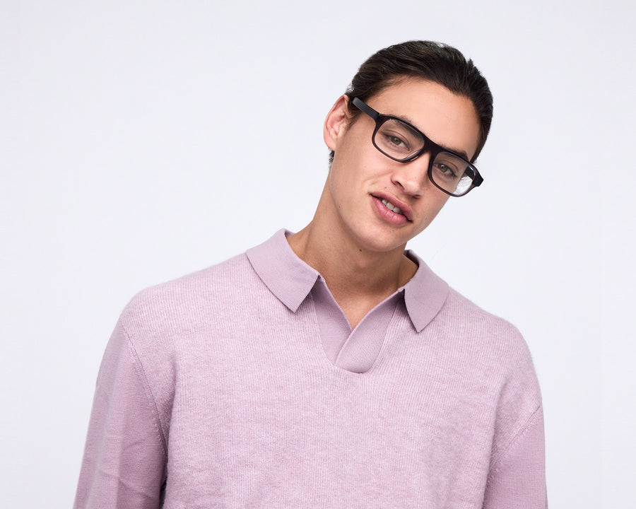 men Briggs Eyeglasses square black acetate
