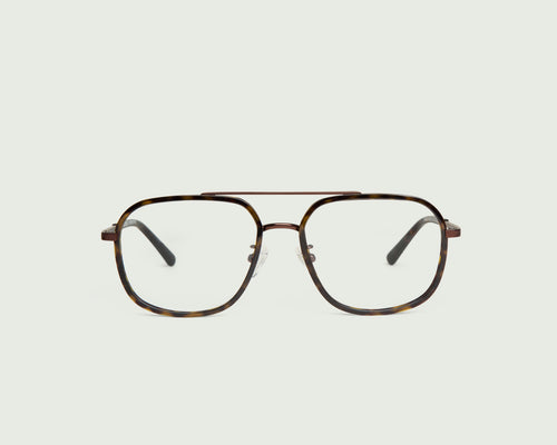 Bronze Tort::Octavio Eyeglasses pilot tort metal front