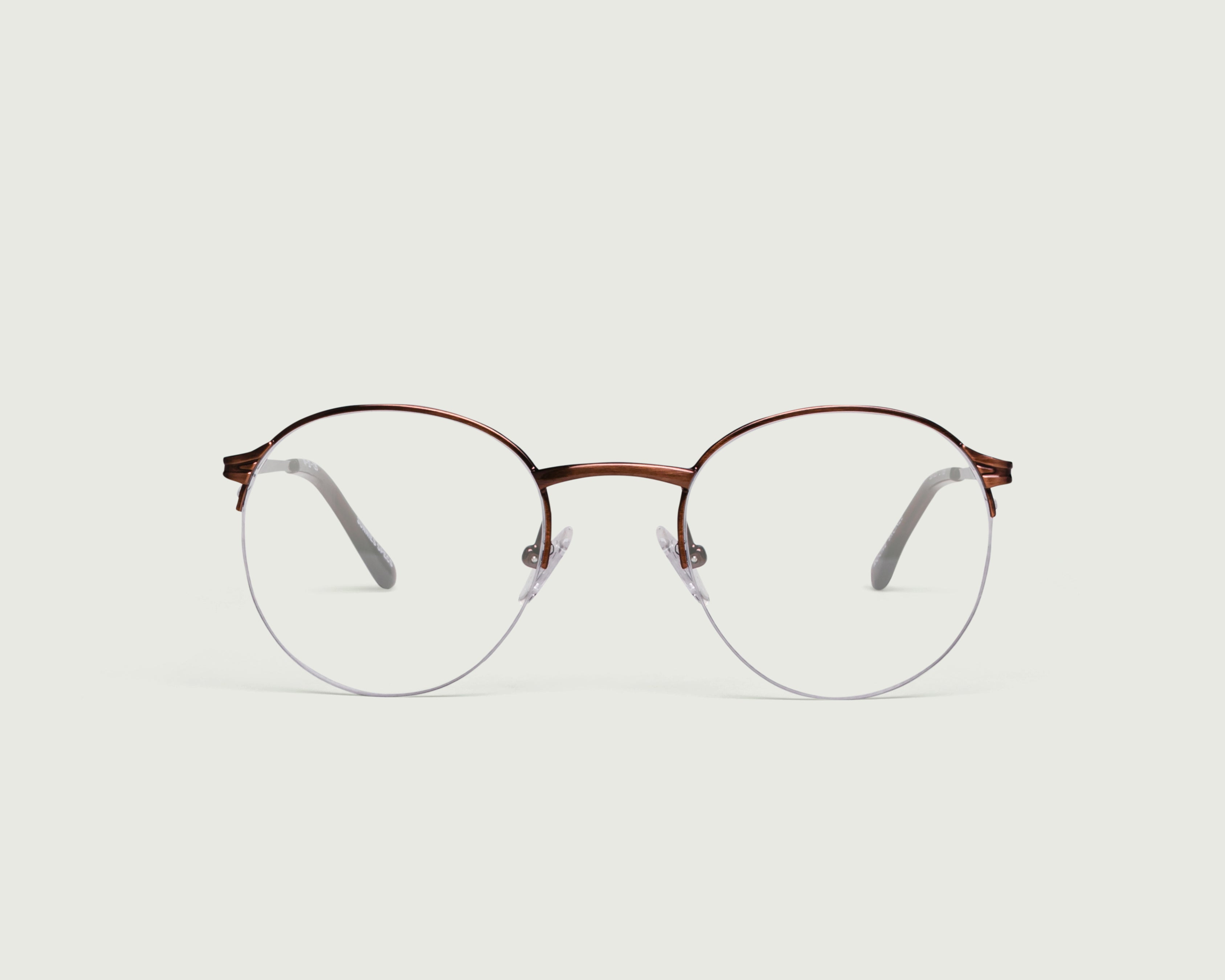 Bronze::Roche Eyeglasses round brown metal front (4687758295094)