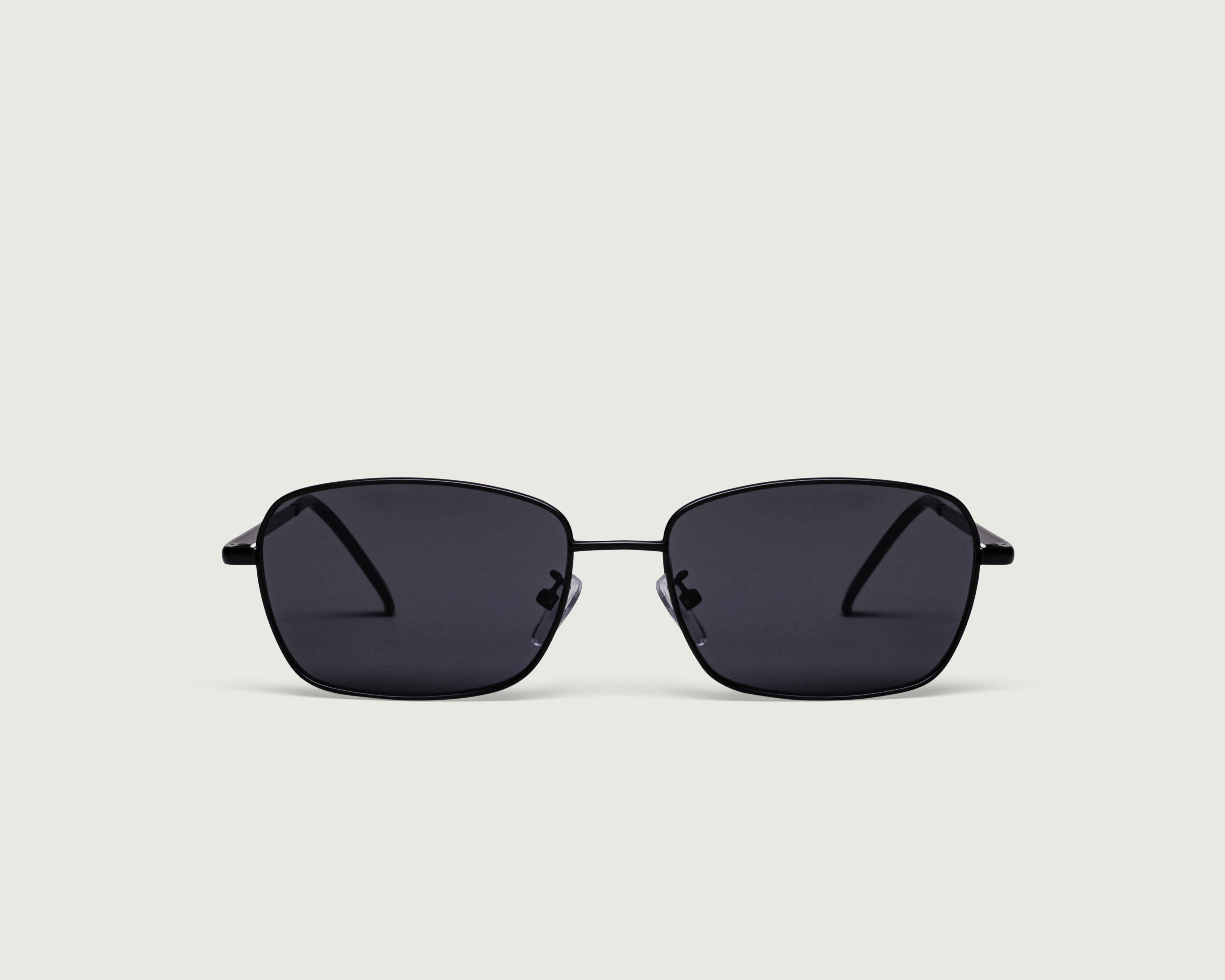Charcoal::Emman Sunglasses rectangle black metal front (4687761932342)