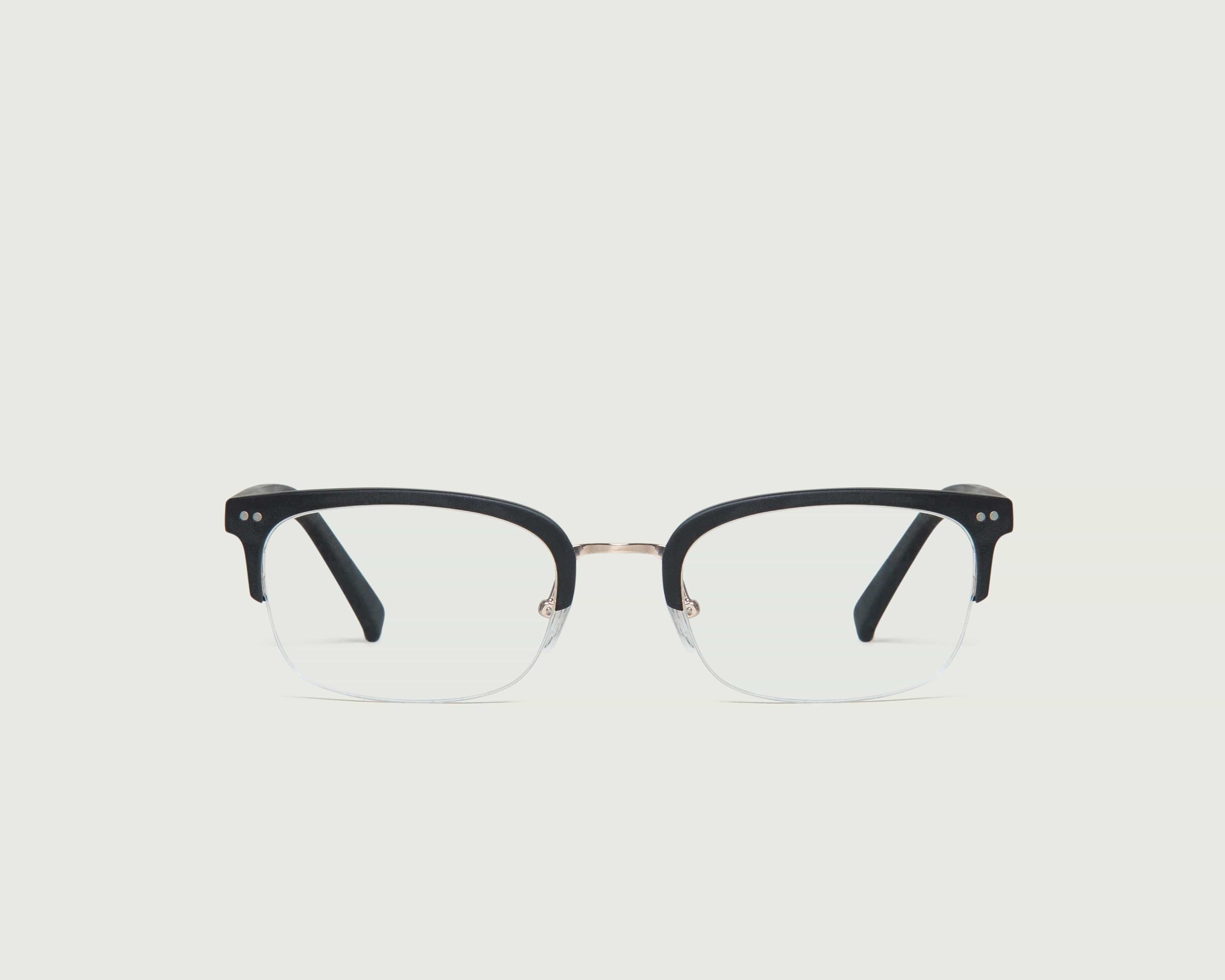 Charcoal::Arthur Eyeglasses browline black acetate front (4917201043510)