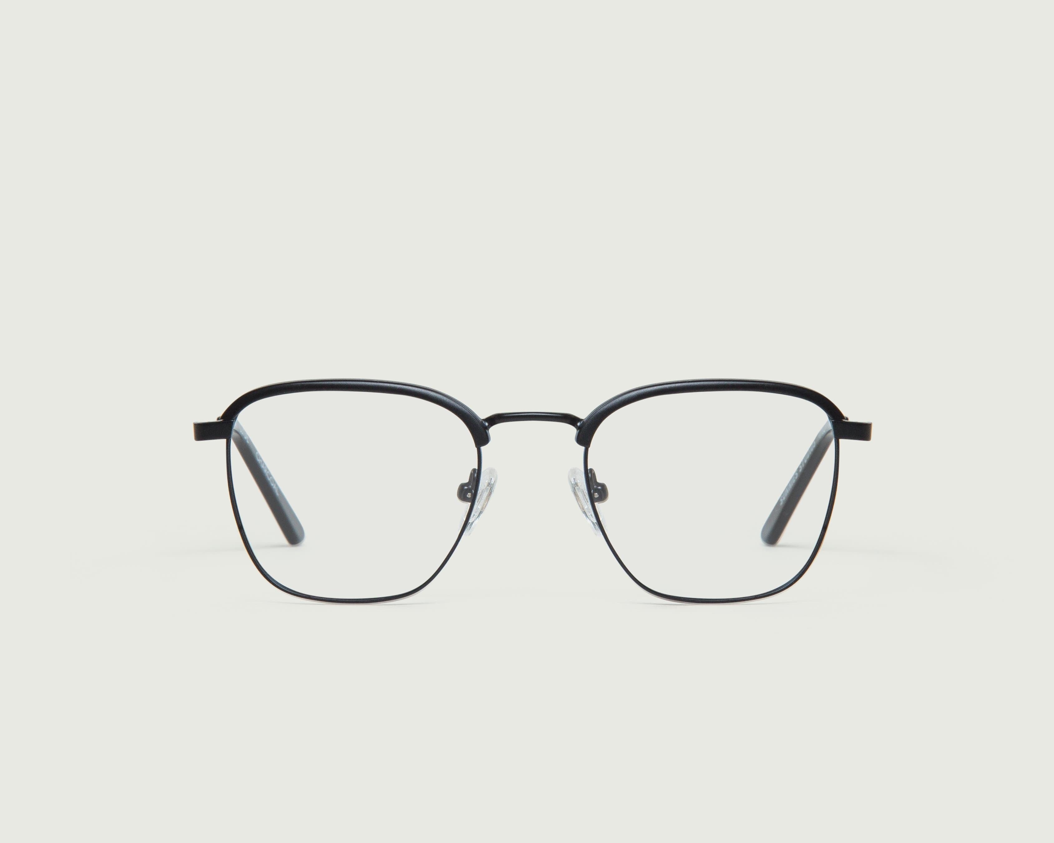 Charcoal::Clyde Eyeglasses browline black metal front (4917207040054)