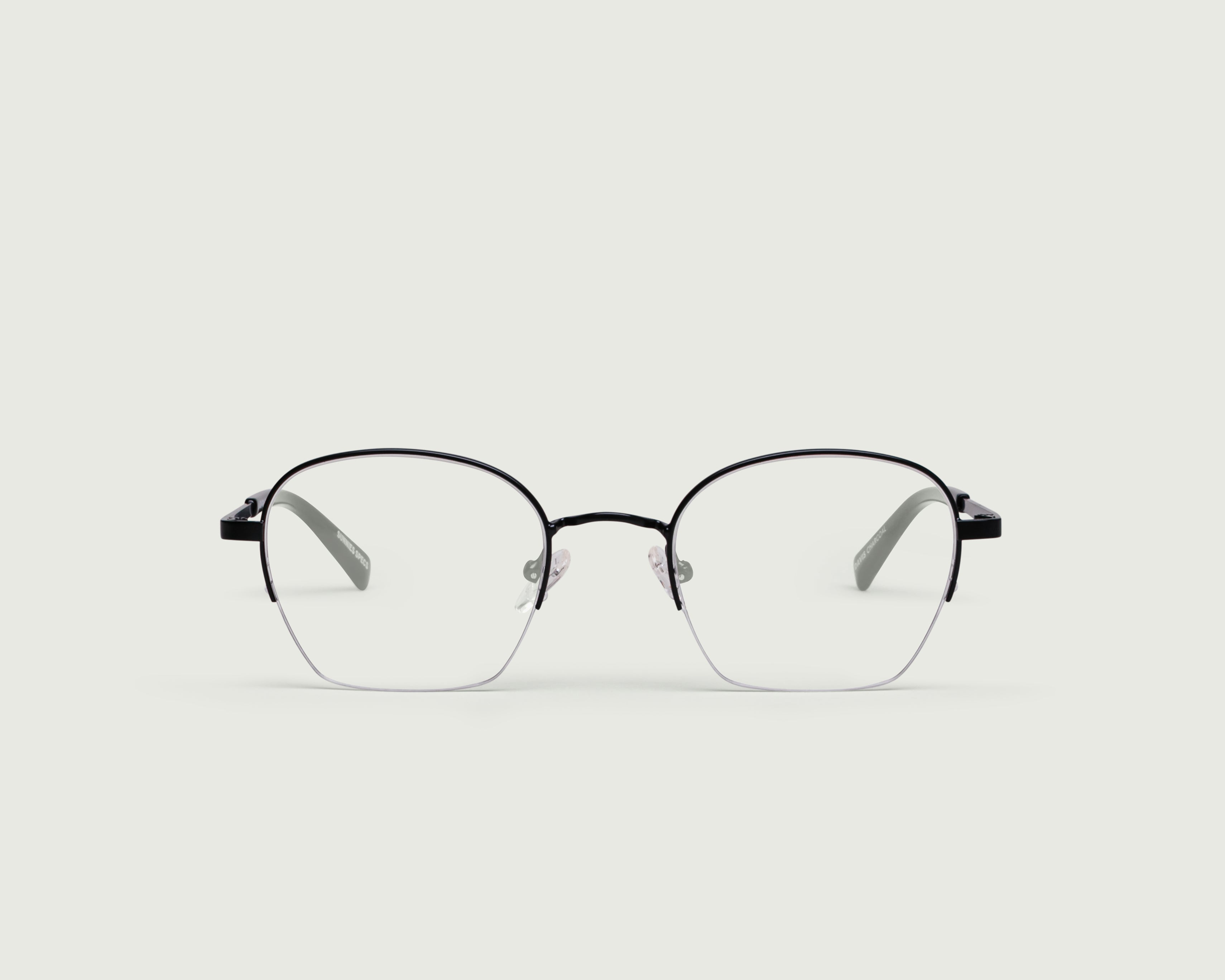 Charcoal::Davis Eyeglasses square black metal front (4687757967414)