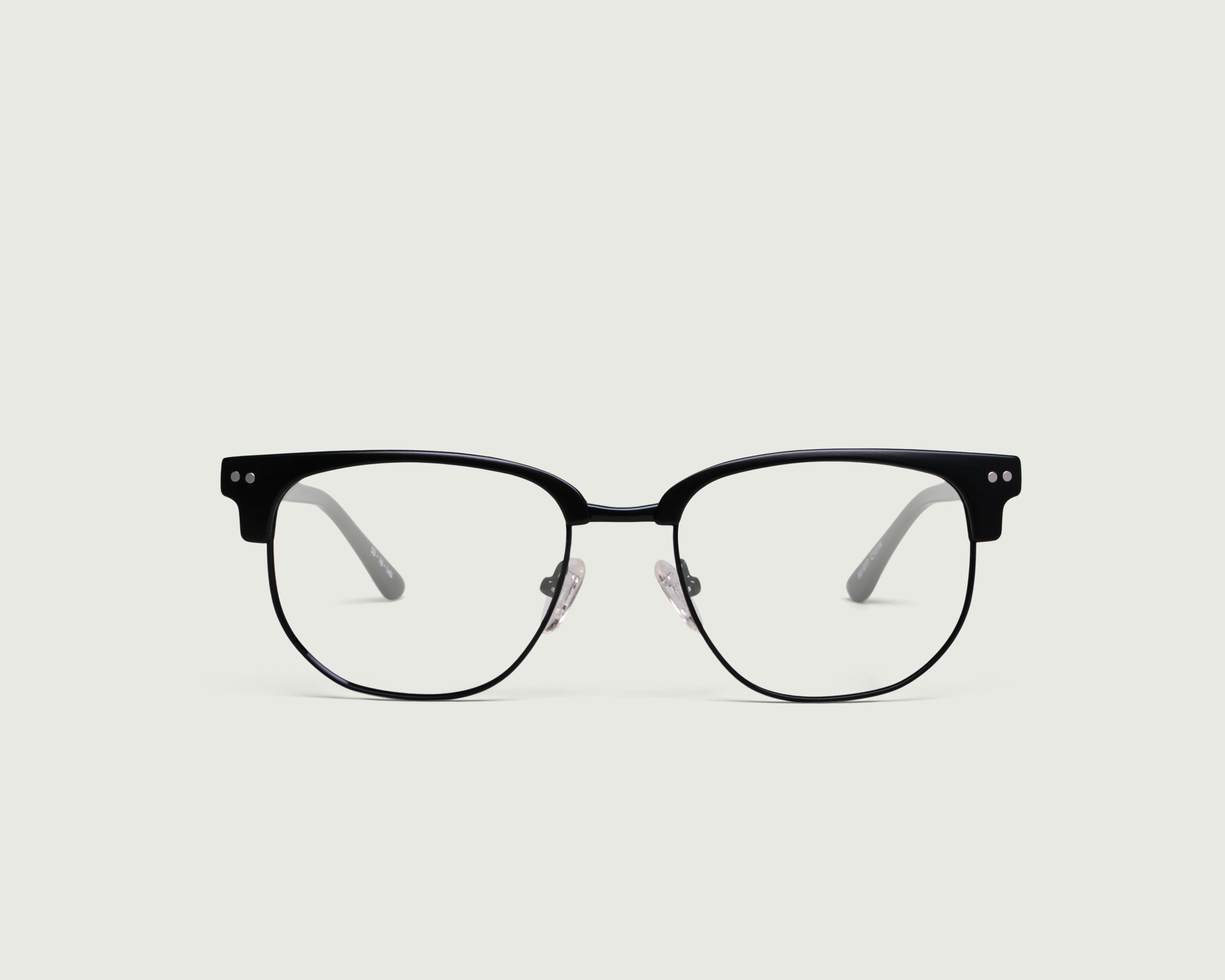 Charcoal::Madison Eyeglasses browline black plastic front (4687758065718)