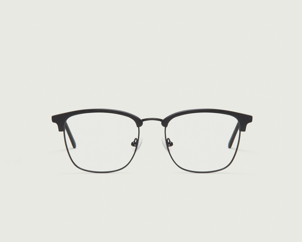 Charcoal::Nash Eyeglasses browline black plastic front (6625215545398)