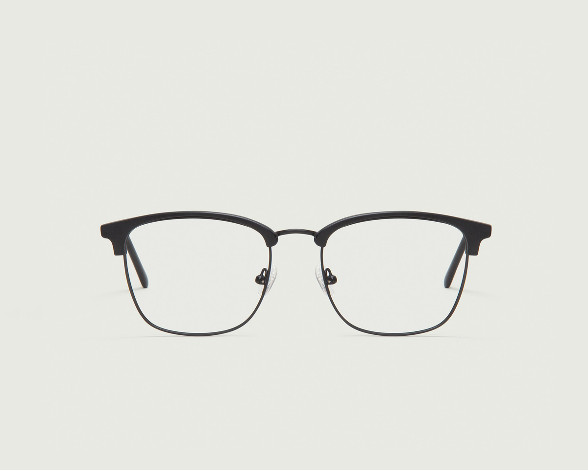 Charcoal::Nash Eyeglasses browline black plastic front (6625215545398)