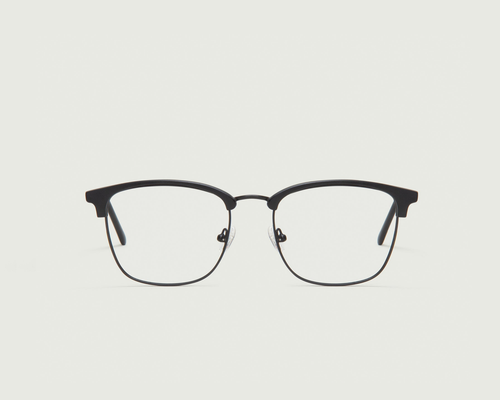 Charcoal::Nash Eyeglasses browline black plastic front (6625215545398)