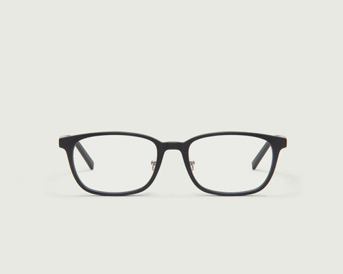 Charcoal::Neal Wide Eyeglasses rectangle black acetate front (6624922468406)