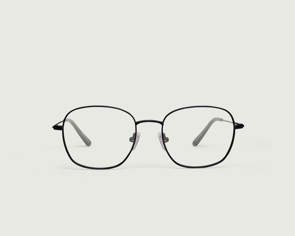 Charcoal::Roosevelt Eyeglasses square black metal front (4687758360630)