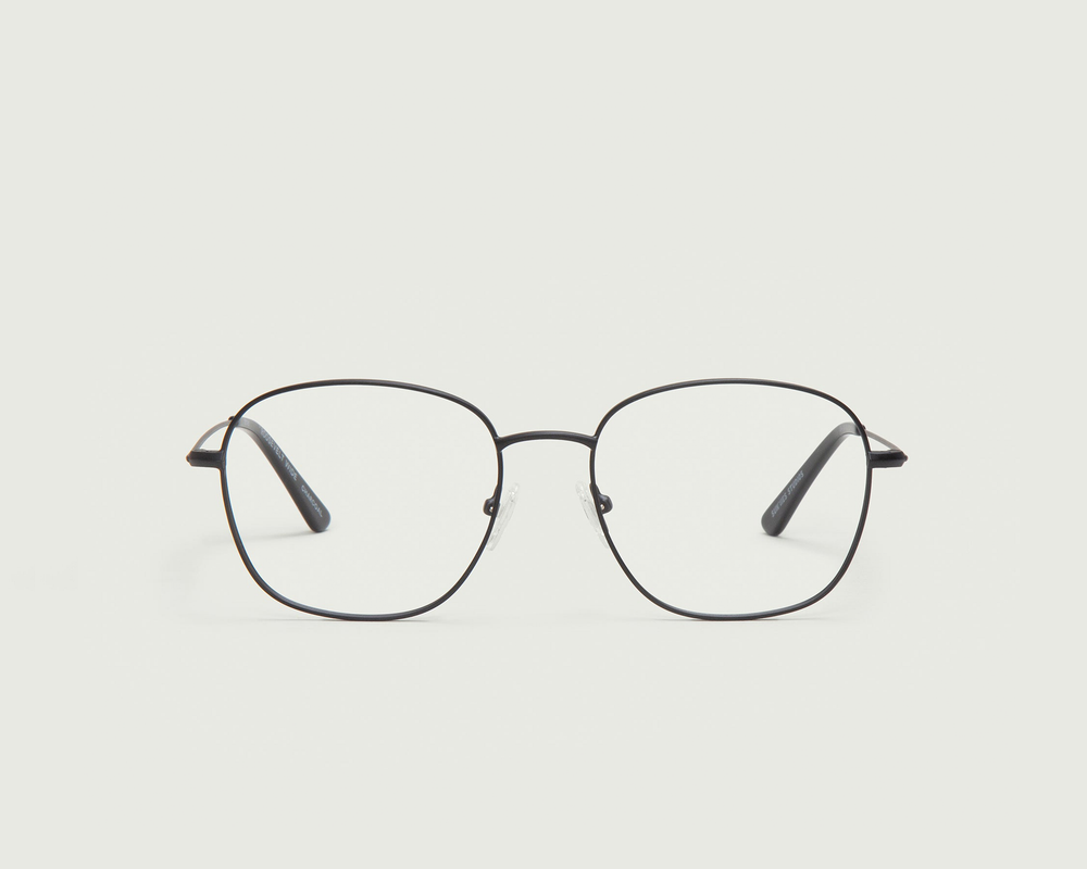 Charcoal::Roosevelt Wide Eyeglasses square black metal front (6625221279798)