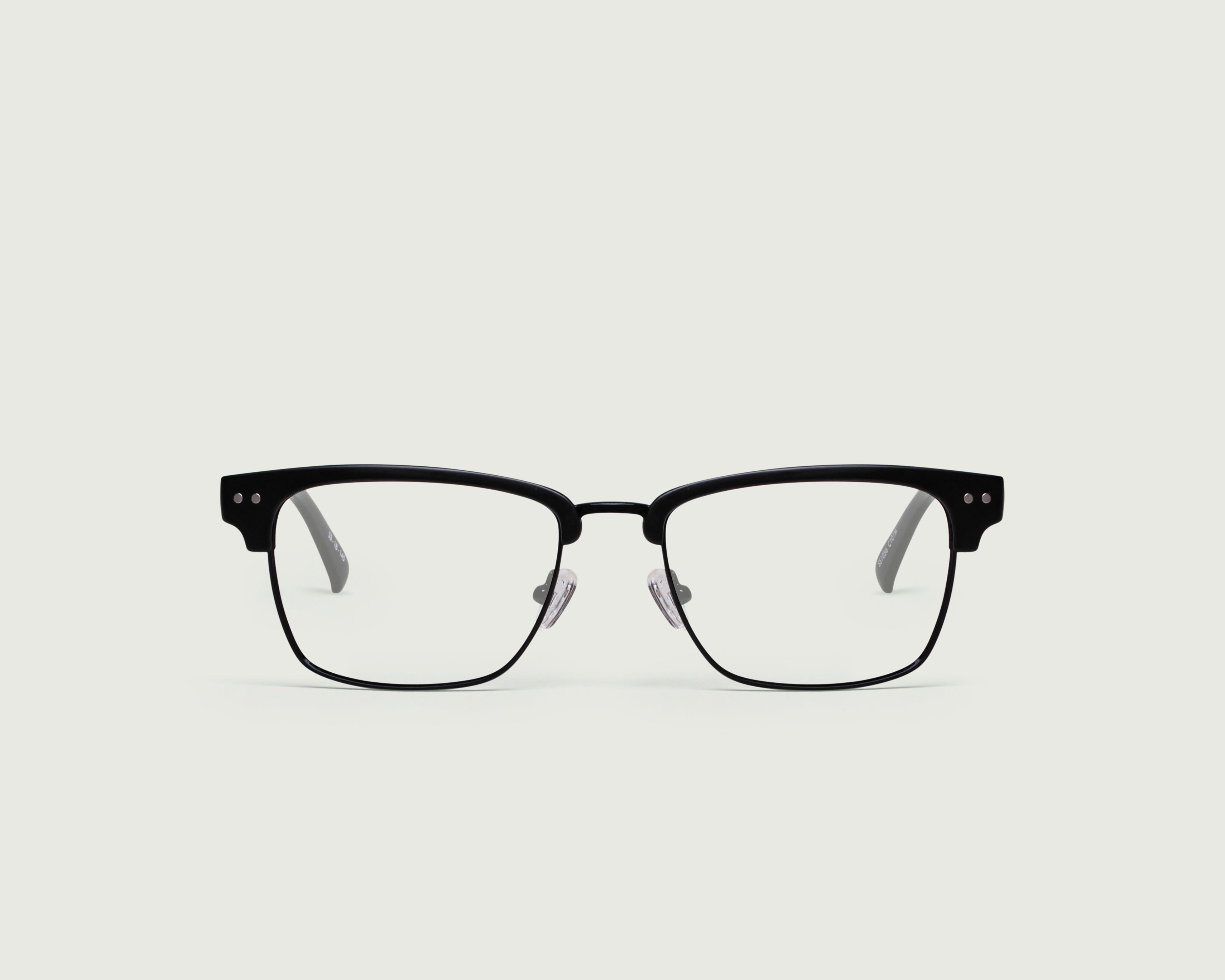 Charcoal::Barragan Eyeglasses browline black plastic front (4687758327862)