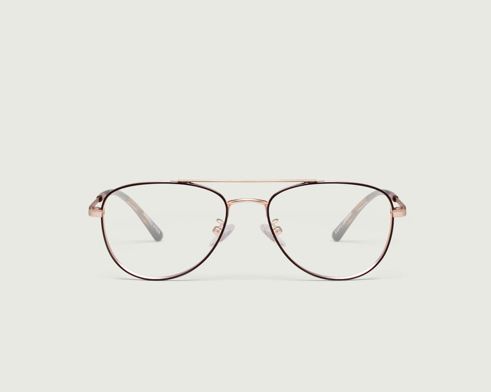 Coffee::Julius Eyeglasses pilot brown metal front (4687757344822)