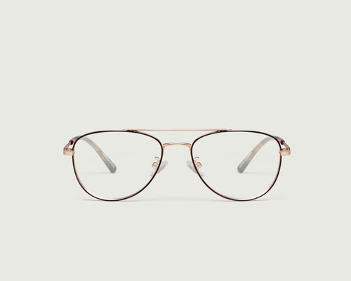 Coffee::Julius Eyeglasses pilot brown metal front (4687757344822)