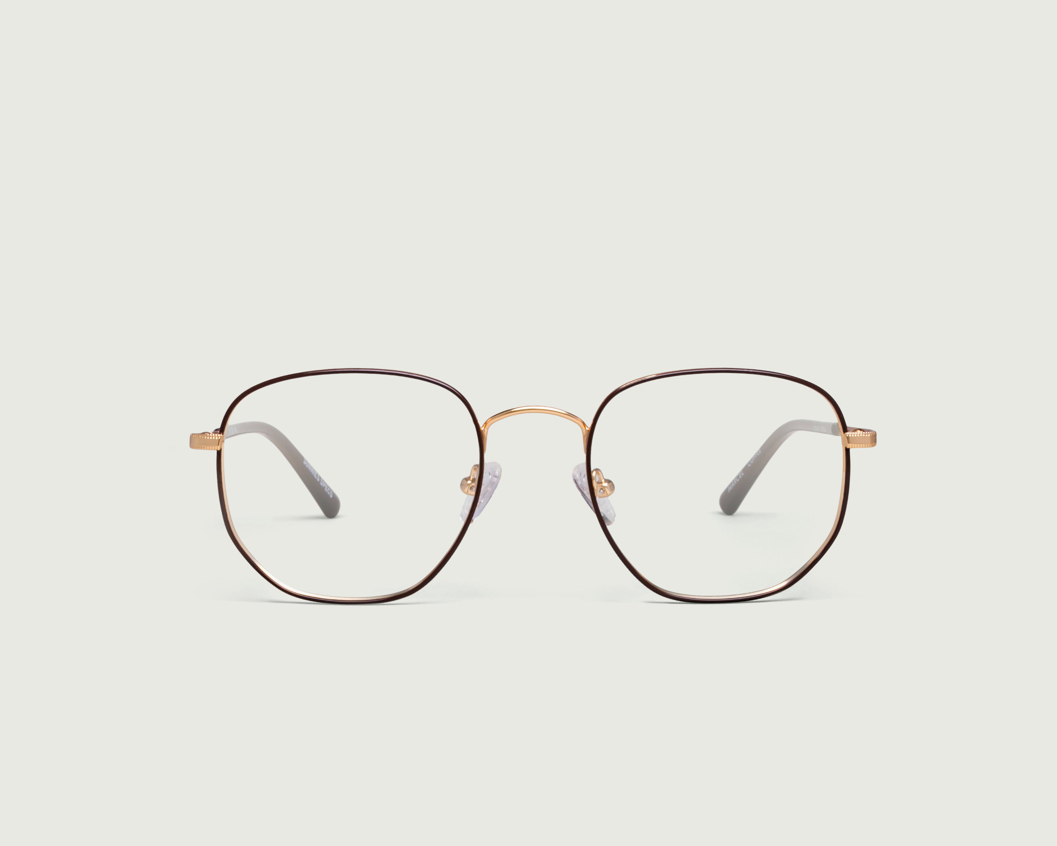 Coffee::Marcel+ Eyeglasses square brown metal front (4687758131254)
