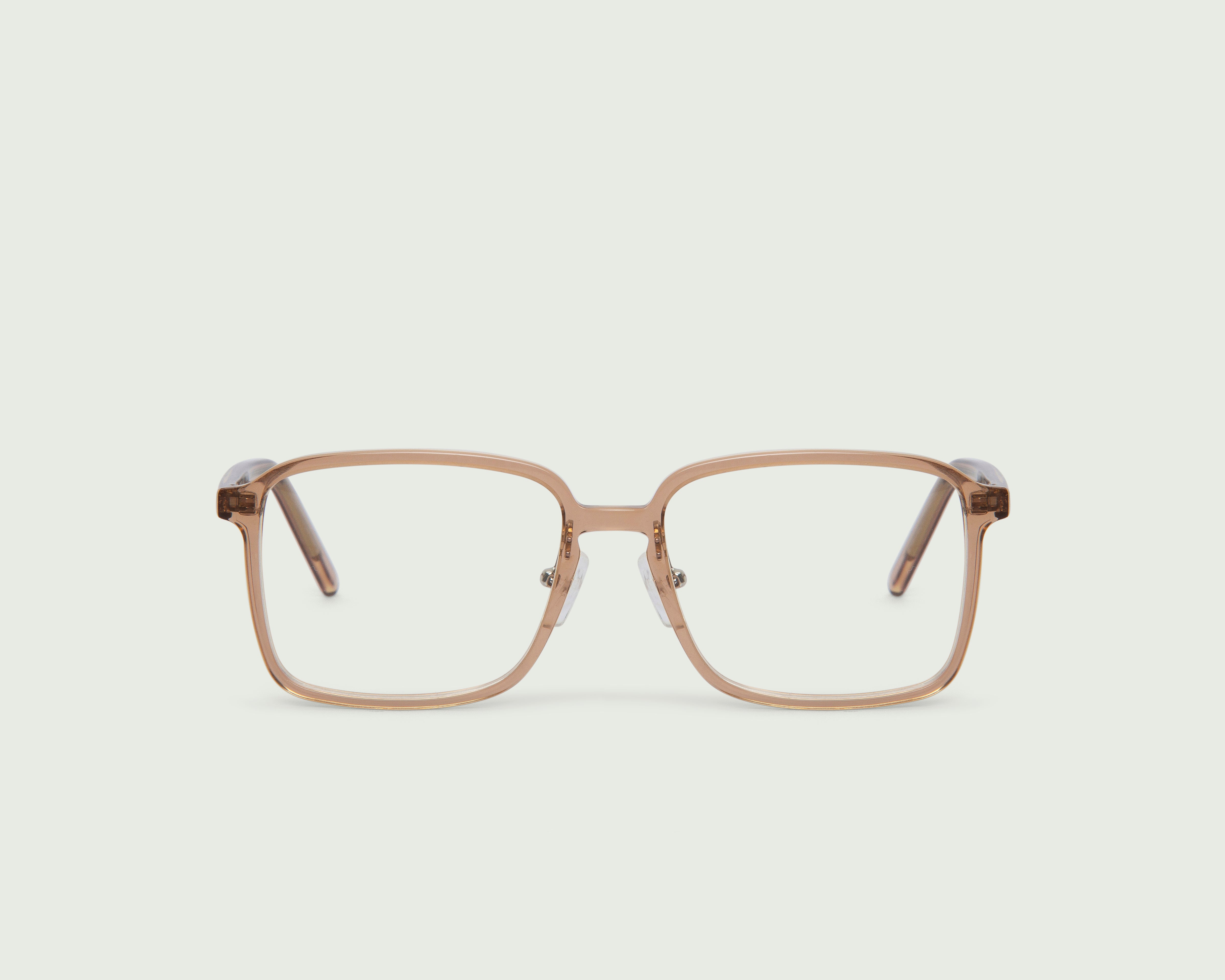 Khaki::Dex+ Eyeglasses square brown bioacetate front (6537635594294)