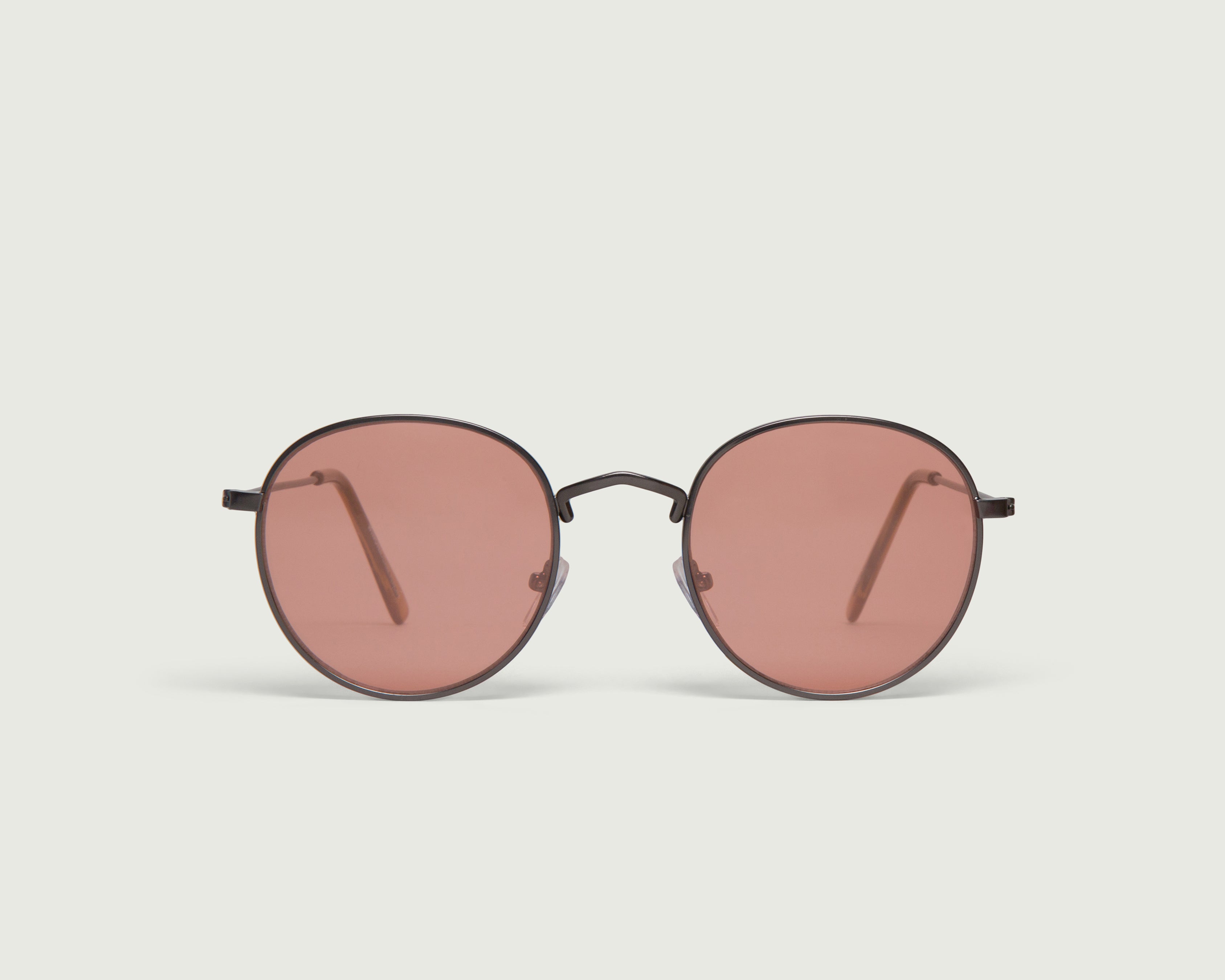 Dark Peach::Winona Sunglasses round gray metal front (4687688630326)
