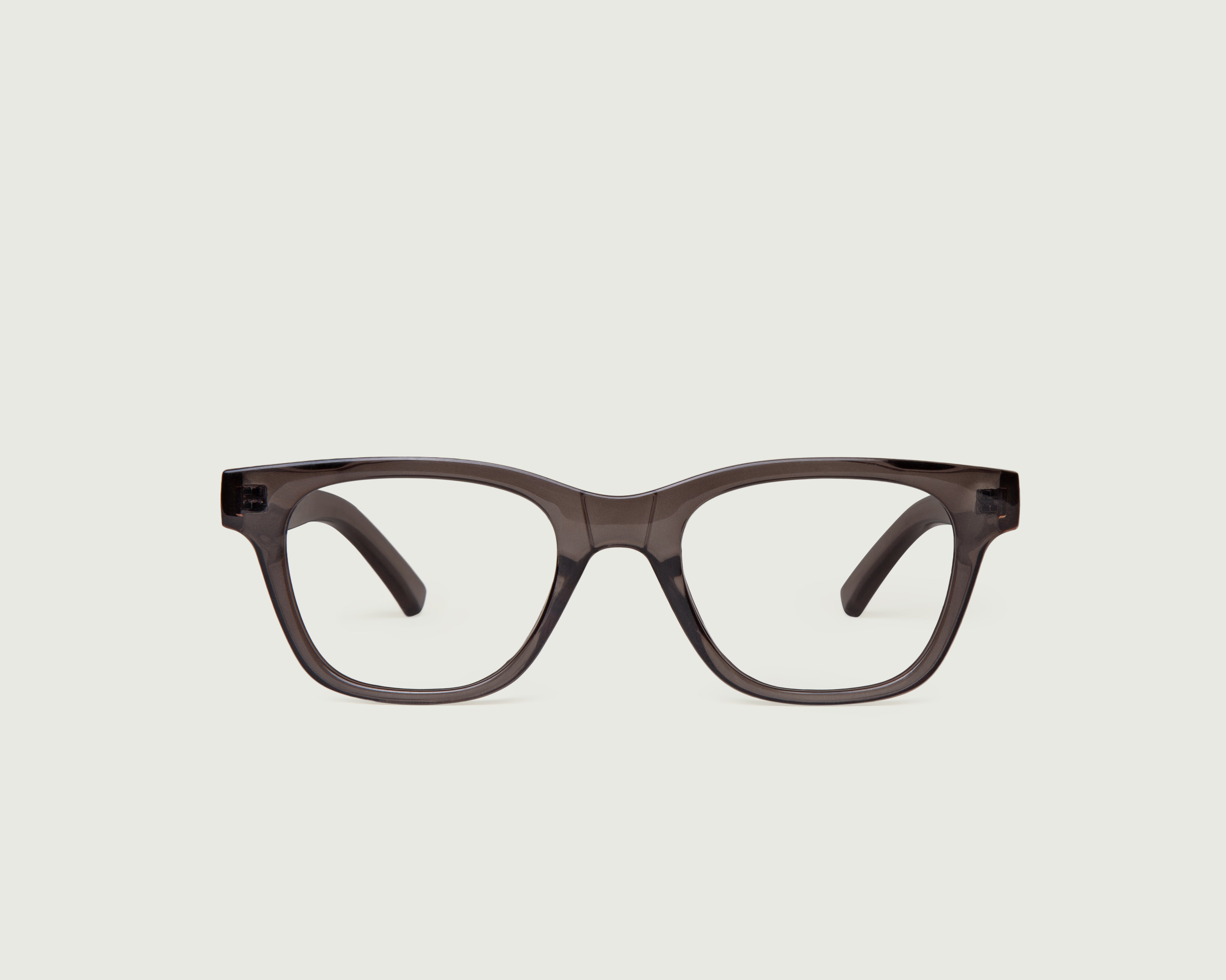 Dark Smoke::Theo Anti-Radiation Glasses square black recycled polyester front