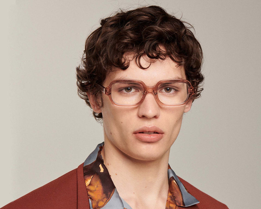 men Ezra Eyeglasses square pink bioacetate