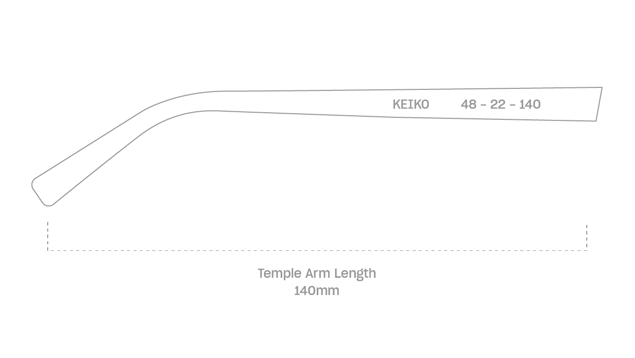 measurement::arm length Keiko Eyeglasses rectangle plastic
