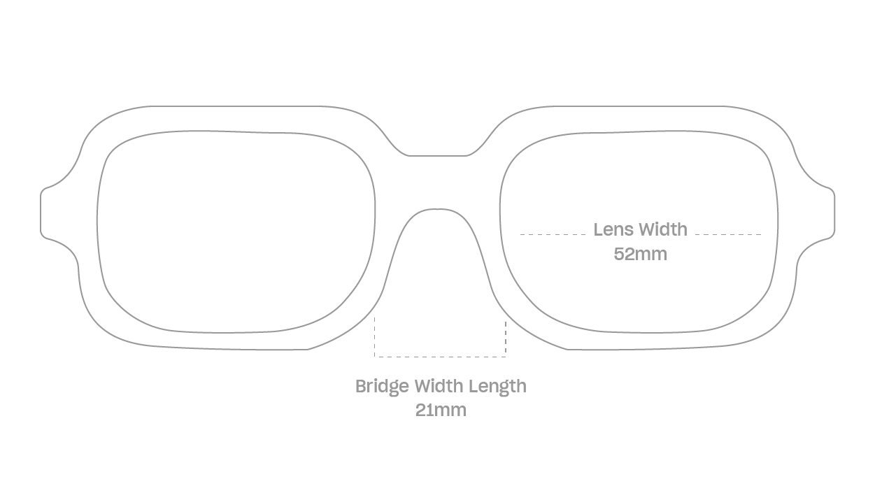 measurement::lens width Ezra Eyeglasses square bioacetate