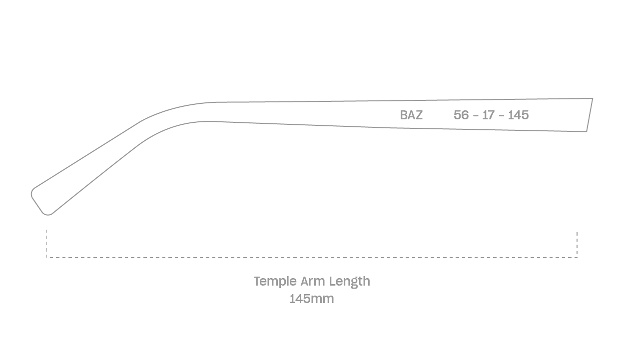 measurement::arm length Baz Anti-Radiation Glasses pilot  recycled polyester