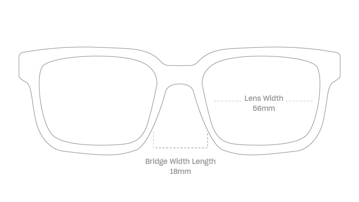 measurement::lens width Triton Sunglasses square recycled polyester