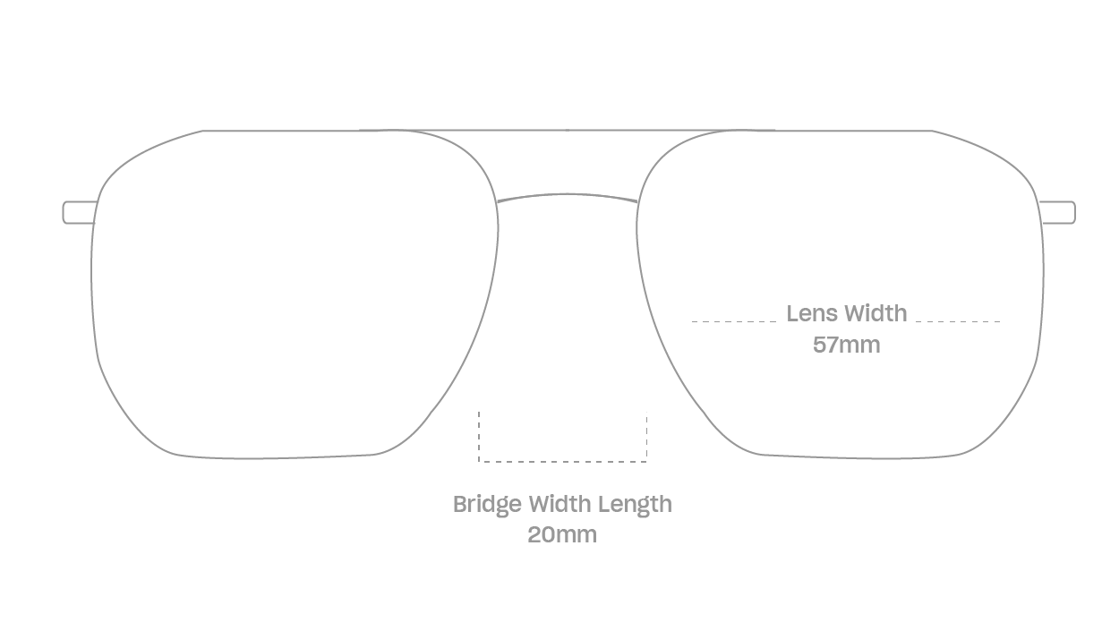 measurement::lens width Malcom Anti-Radiation Glasses pilot recycled polyester