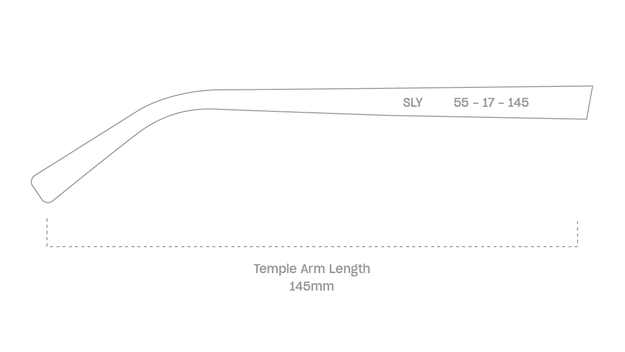 measurement::arm length Sly Eyeglasses pilot bioacetate