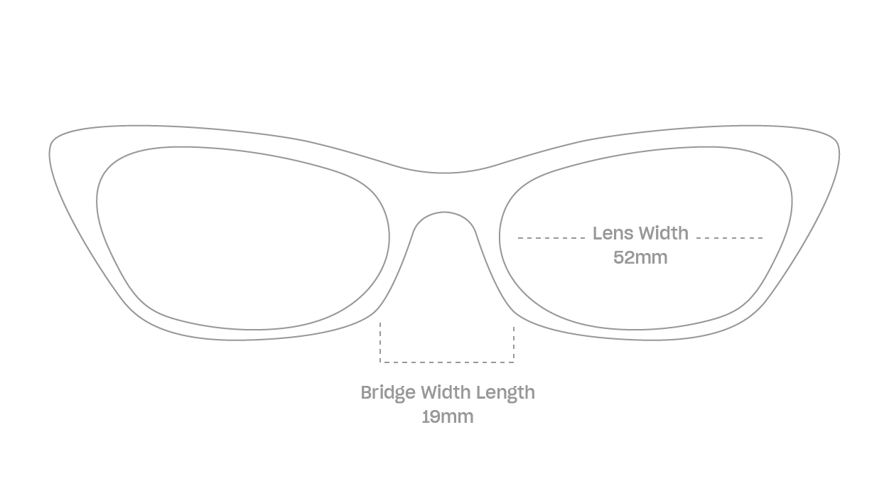measurement::lens width Venice Eyeglasses cat eye acetate