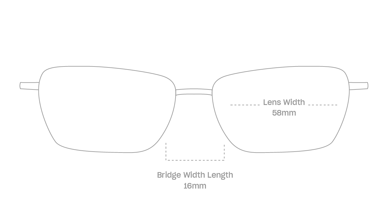 measurement::lens width Casper Wide Eyeglasses rectangle metal