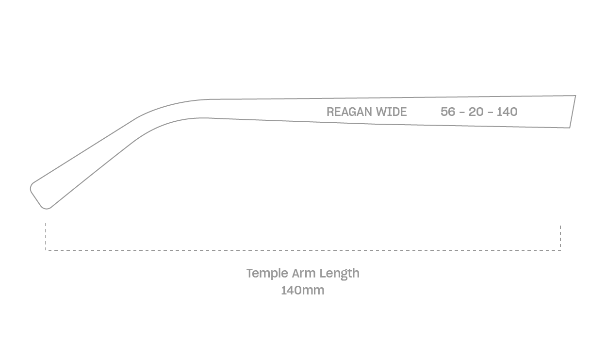 measurement::arm length Reagan Wide Eyeglasses round metal