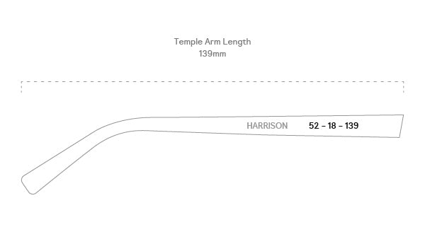 measurement::arm length Harrison Eyeglasses pilot metal