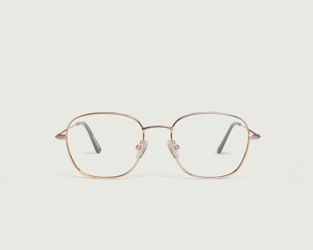 Gold::Roosevelt Eyeglasses square gold metal front (4687758360630)